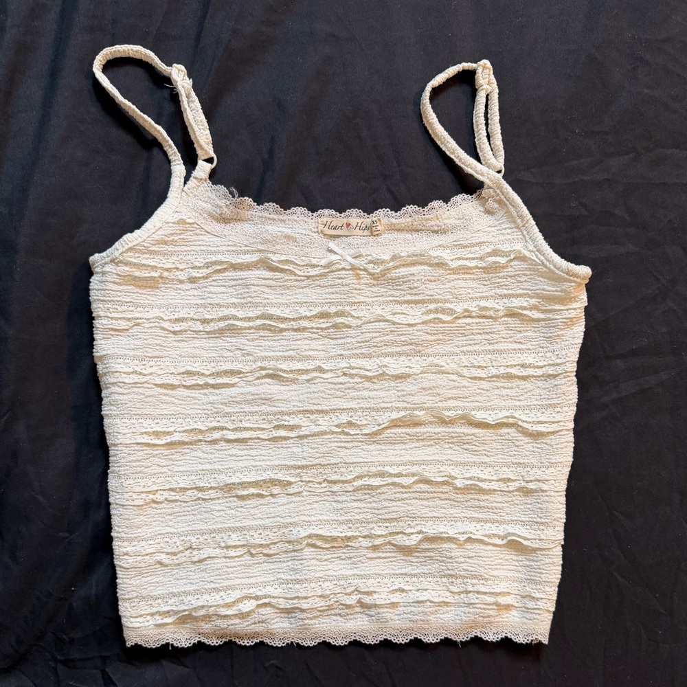 White Lace Ruffle Cami